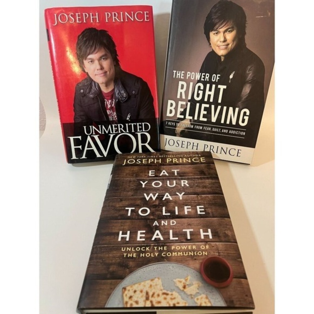 Joseph Prince Book Bundle: Unmerited Favor The Power Of Right Believing Eat Your